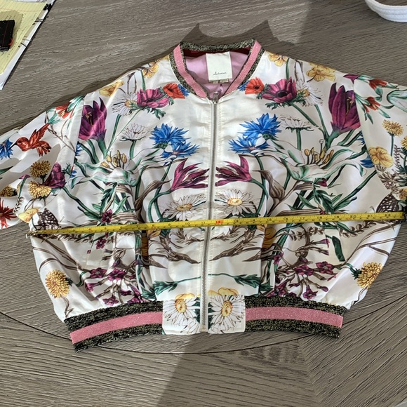 Elevenses Floral Bomber Jacket, Large. Like New. - Picture 11 of 12